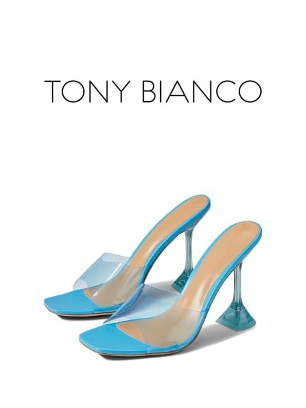 Tony Bianco Shoes - Serrin Blue Vinylite/Blue Nappa- Size 6 M - Picture 3 of 7